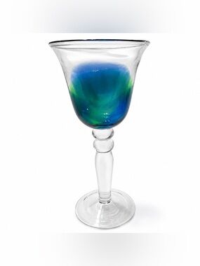 Pier One Hand Blown Wine Glass Goblet